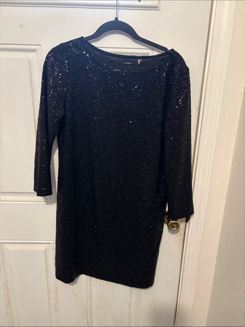 Black Sequin Shift Dress - Women's Elegant Evening Dress- P2P20, Length 33